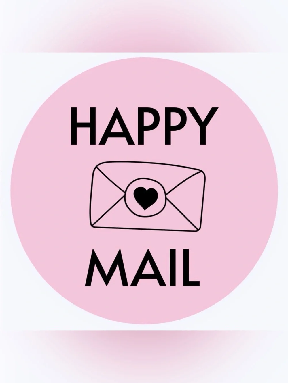 50 STICKERS - 2” ROUND - ‘HAPPY MAIL’ -‎ PINK